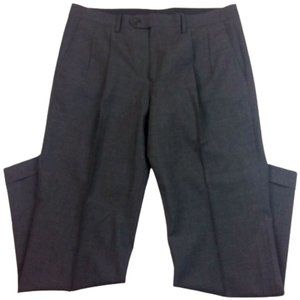 Lauren Ralph Lauren Dress Pants Pleated Front Straight Leg Cuffed Hems Gray Wool